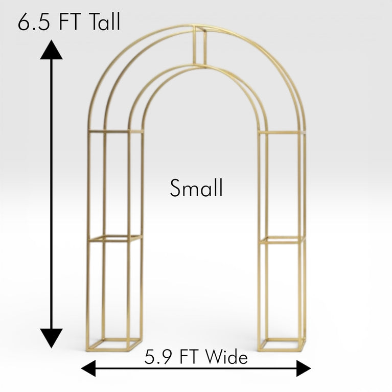 AURA Gold Arch Backdrop | 3D Metal Wedding Decor