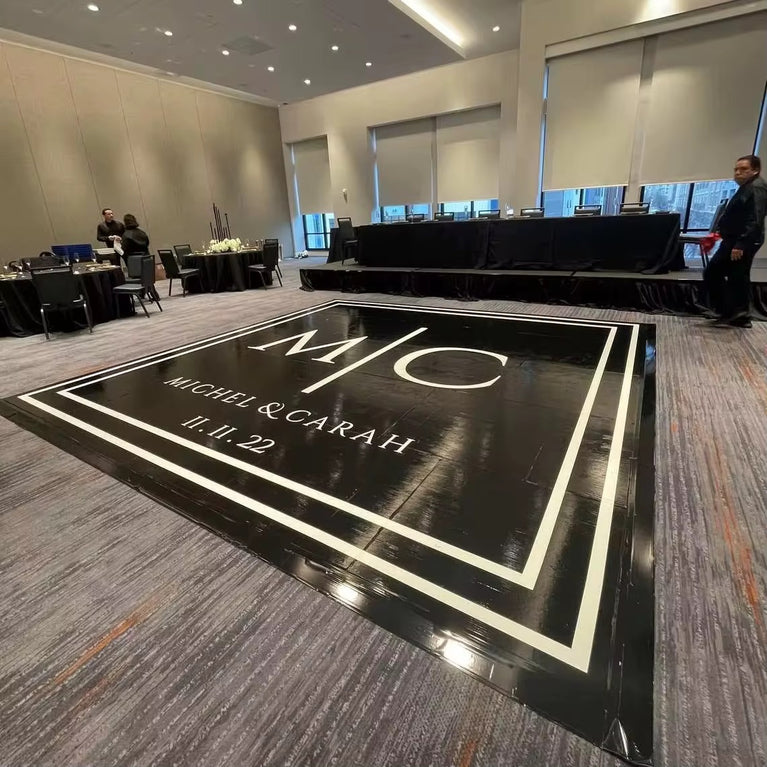 Black Dance Floor For Wedding - Vinyl Wrap Service in MA