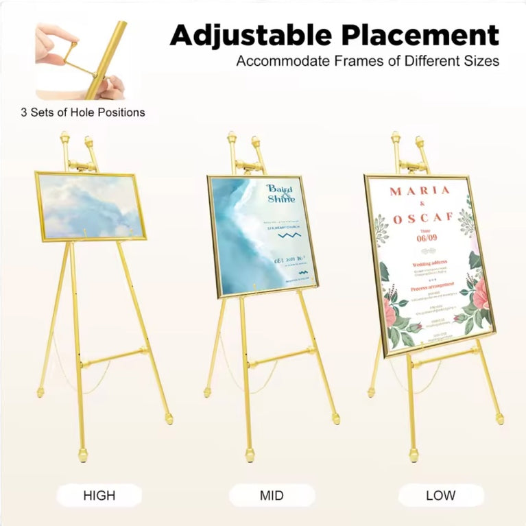 Gold Easel Stand - Ovis Metal Welcome Sign Board Display