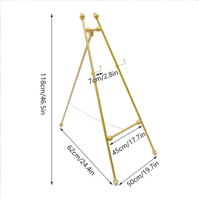 Gold Easel Stand - Ovis Metal Welcome Sign Board Display