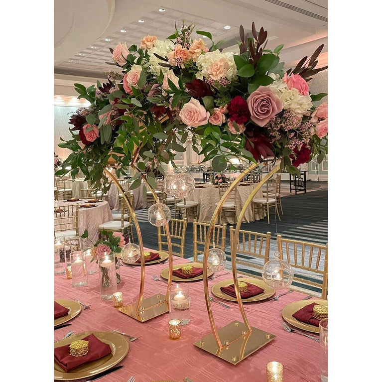Arched Gold Wedding Table Centerpieces 4-Pack