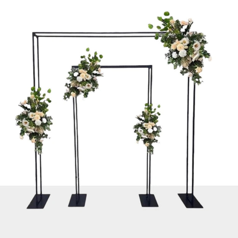 Black Square Wedding Arch Backdrop Decor Stand