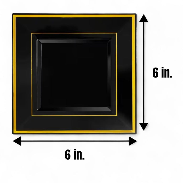 Bliq Square Disposable Dessert Plastic 6 Inch Plates 100-Pack