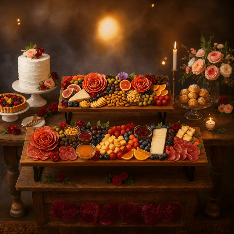 Charcuterie Grazing Board - Dessert Table Display 2-Pack Set