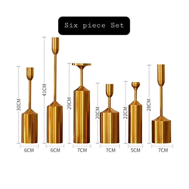 Chrome Metal Candle Holder Table Centerpieces