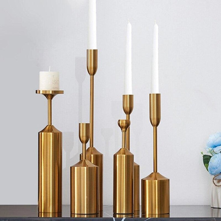 Chrome Metal Candle Holder Table Centerpieces