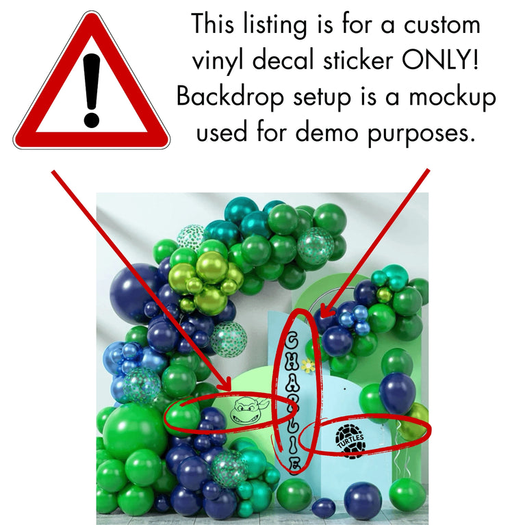 Custom Name Vinyl Decal Backdrop Sticker Hollow Lettering