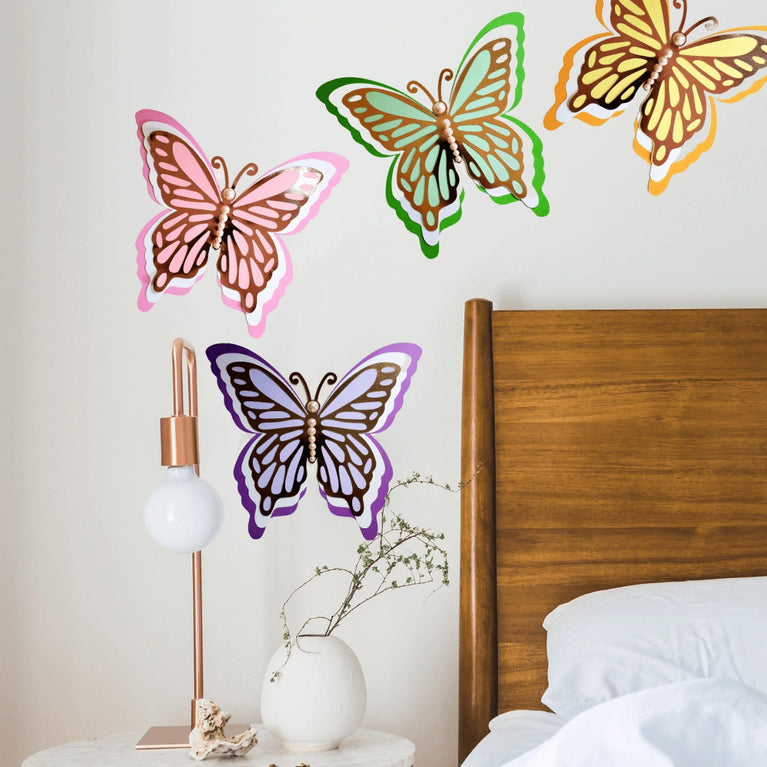 Large 3D Colorful Butterfly Wall Decor 5-Piece