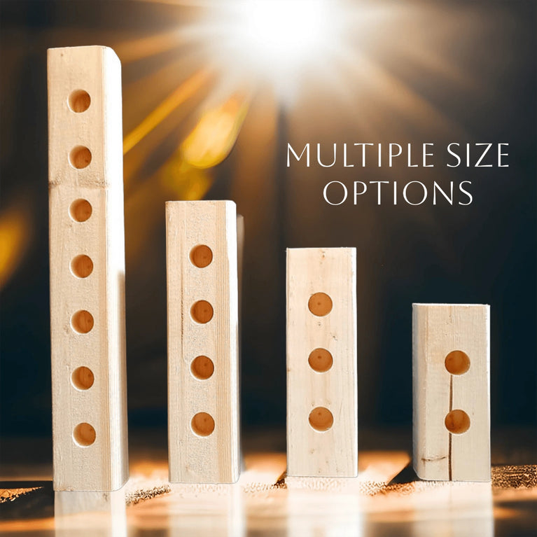 Natural Wood Decor Taper Candlestick Holder