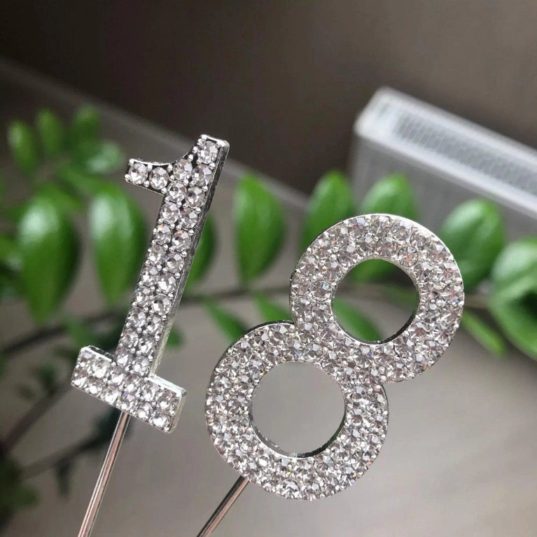 Rhinestone Number Birthday Cake Topper 1-Pc