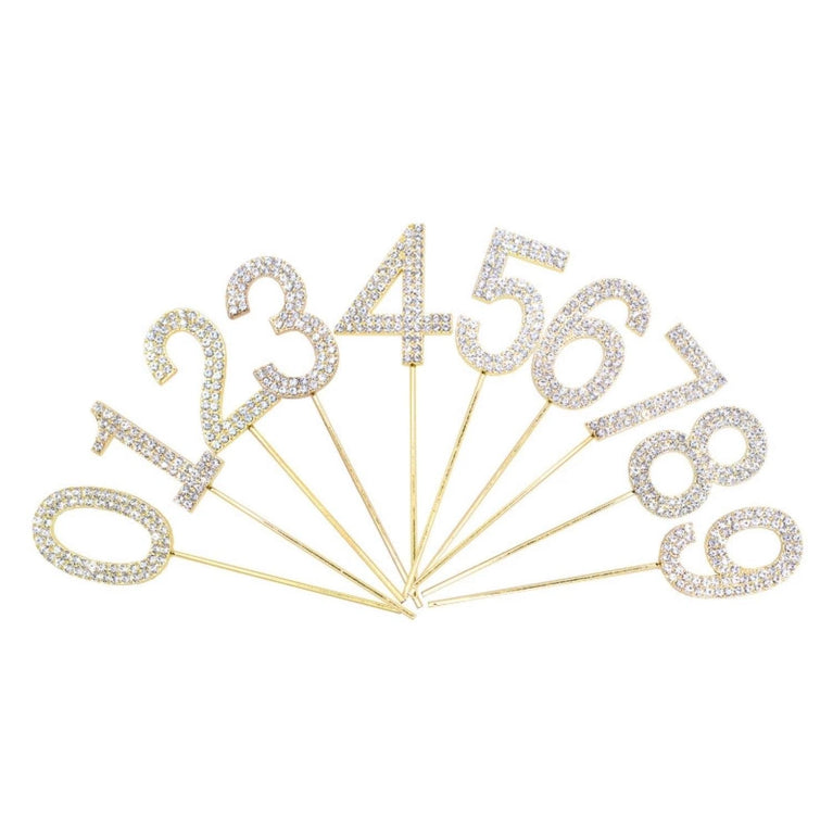 Rhinestone Number Birthday Cake Topper 1-Pc