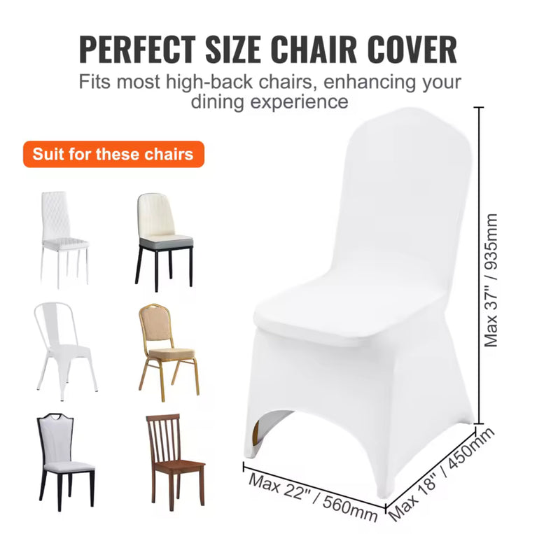 White Spandex Chair Cover - Wedding Banquet Slip Cover