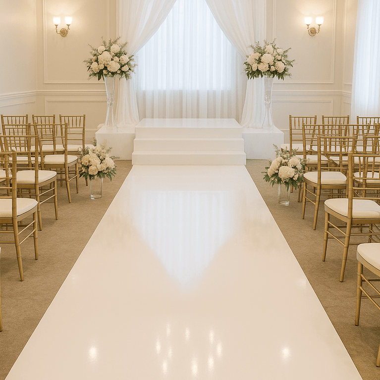 White Dance Floor For Wedding - Vinyl Wrap Service in MA