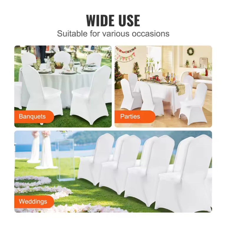 White Spandex Chair Cover - Wedding Banquet Slip Cover