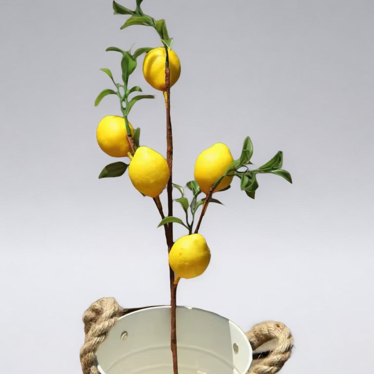 Faux Lemon Branch - Lifelike Imitation Plant Stem For Decor