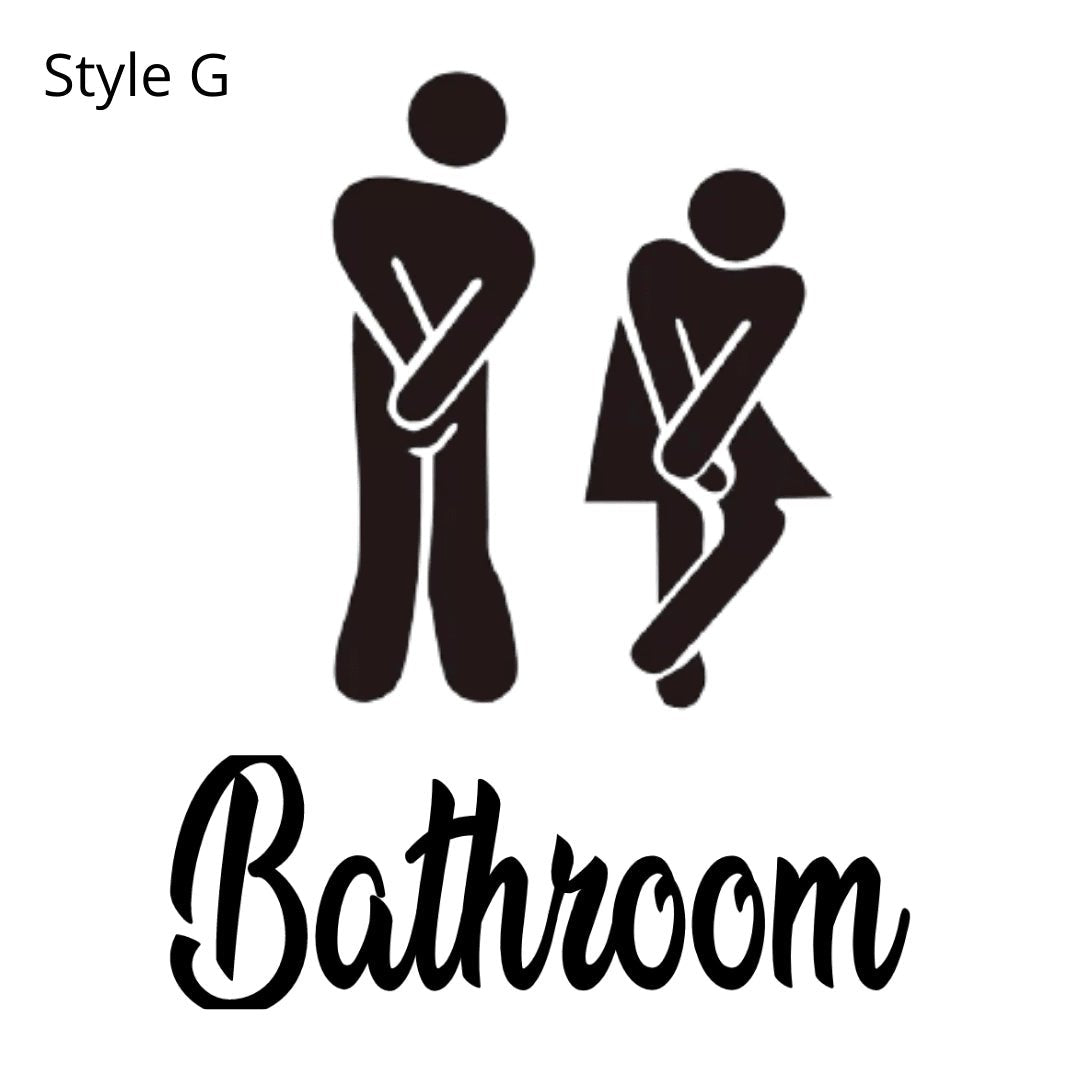 11" Funny Toilet Bathroom Door Vinyl Decal Sticker