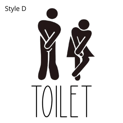 11" Funny Toilet Bathroom Door Vinyl Decal Sticker