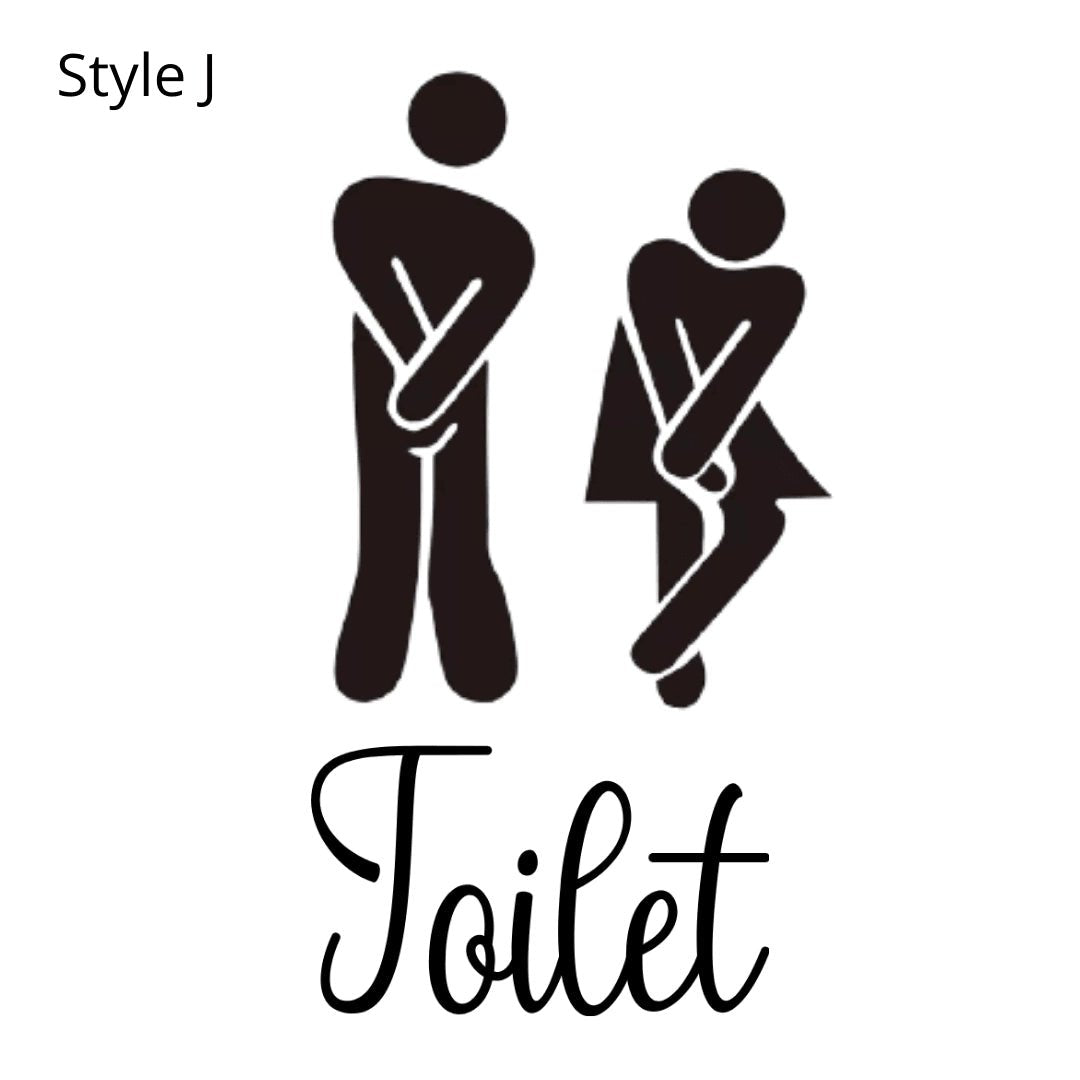 11" Funny Toilet Bathroom Door Vinyl Decal Sticker