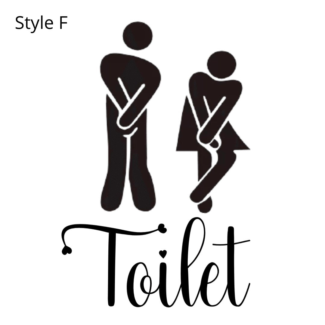 11" Funny Toilet Bathroom Door Vinyl Decal Sticker
