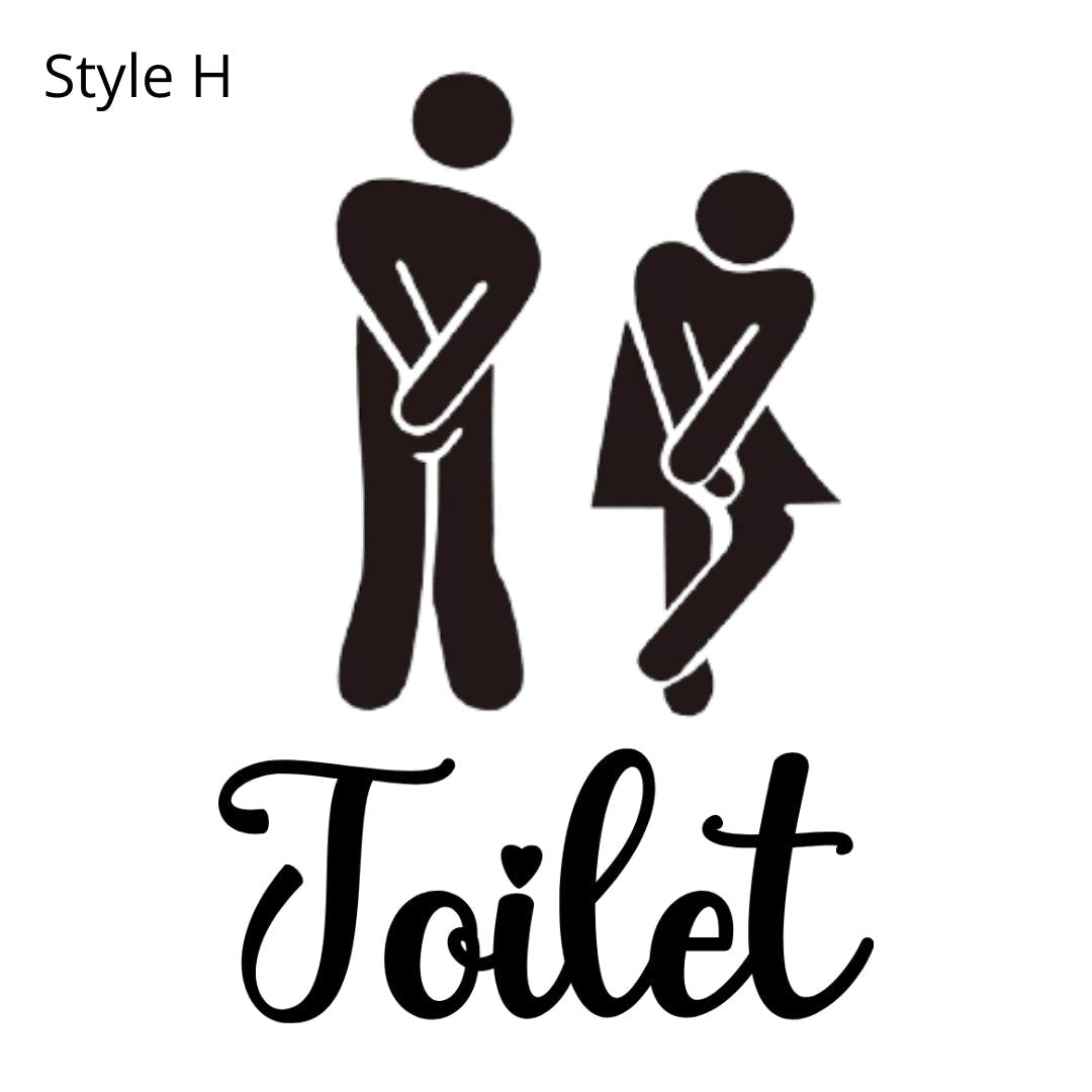 11" Funny Toilet Bathroom Door Vinyl Decal Sticker