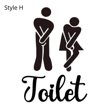 11" Funny Toilet Bathroom Door Vinyl Decal Sticker
