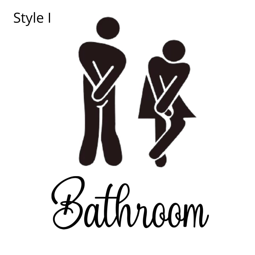 11" Funny Toilet Bathroom Door Vinyl Decal Sticker