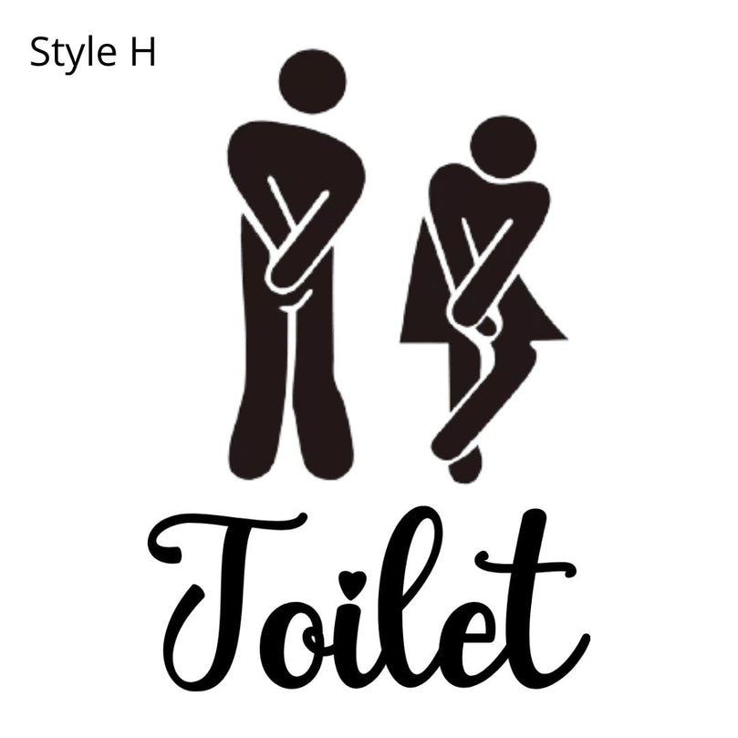 11" Funny Toilet Bathroom Door Vinyl Decal Sticker