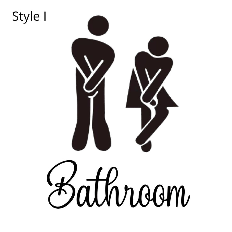 11" Funny Toilet Bathroom Door Vinyl Decal Sticker