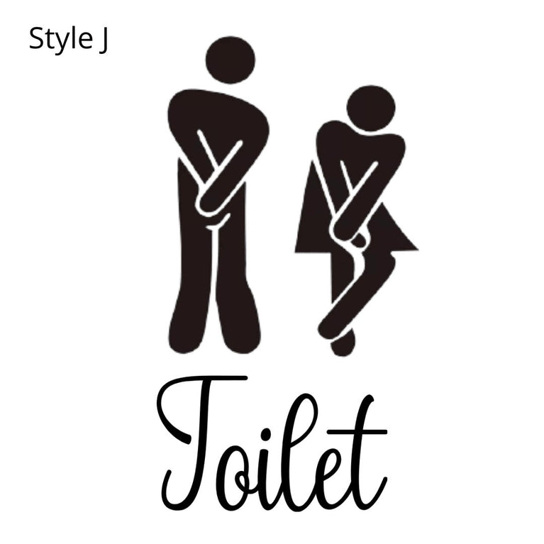 11" Funny Toilet Bathroom Door Vinyl Decal Sticker