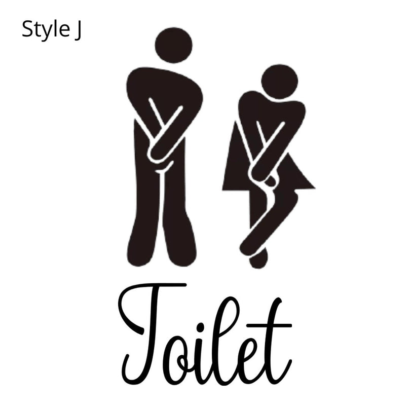 11" Funny Toilet Bathroom Door Vinyl Decal Sticker