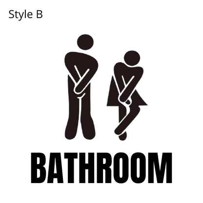 11" Funny Toilet Bathroom Door Vinyl Decal Sticker