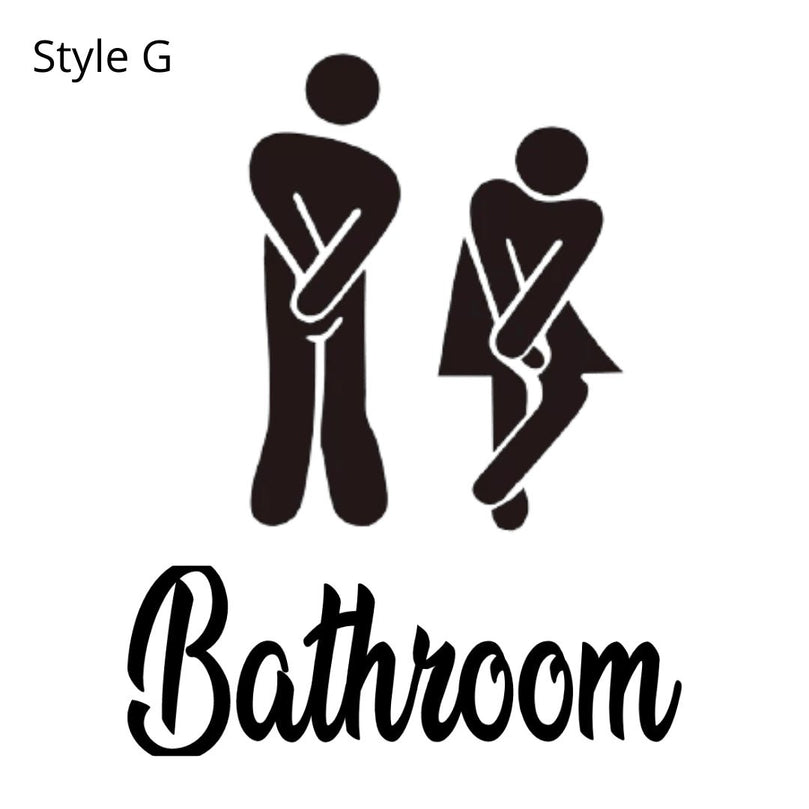 11" Funny Toilet Bathroom Door Vinyl Decal Sticker