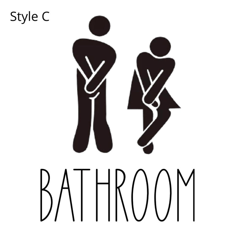 11" Funny Toilet Bathroom Door Vinyl Decal Sticker