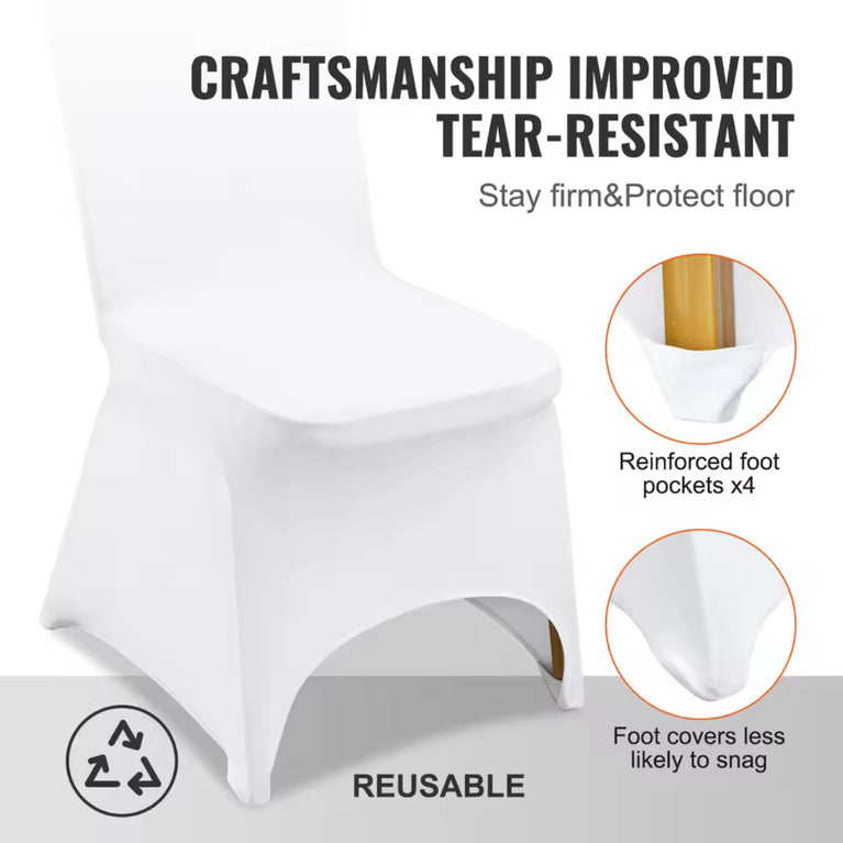 White Spandex Chair Cover - Wedding Banquet Slip Cover