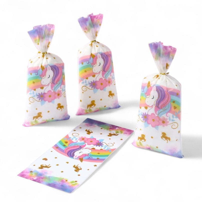 Unicorn Party Favor Bags - Kids Birthday Treat Bags 10-Pack
