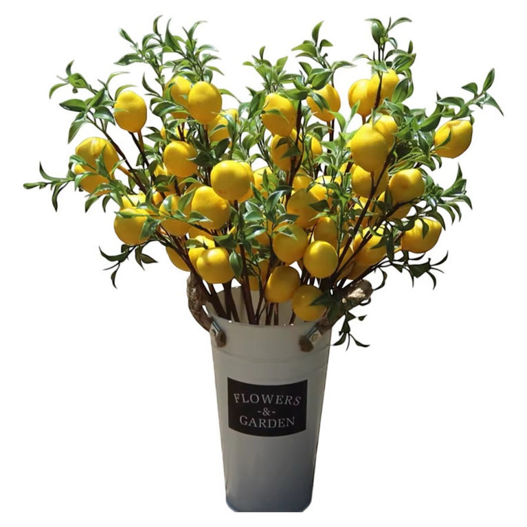 Faux Lemon Branch - Lifelike Imitation Plant Stem For Decor