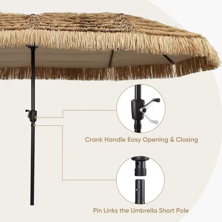 12.3ft Thatch Tiki Outdoor Umbrella for Rent