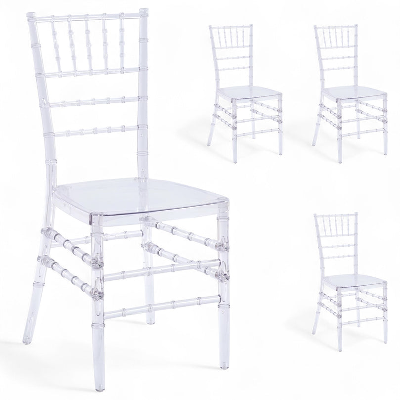 Clear Resin Chiavari Chairs 4-Pack