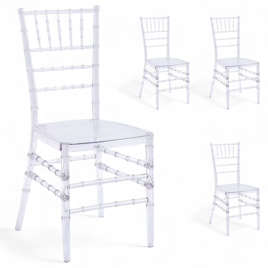 Clear Resin Chiavari Chairs 4-Pack