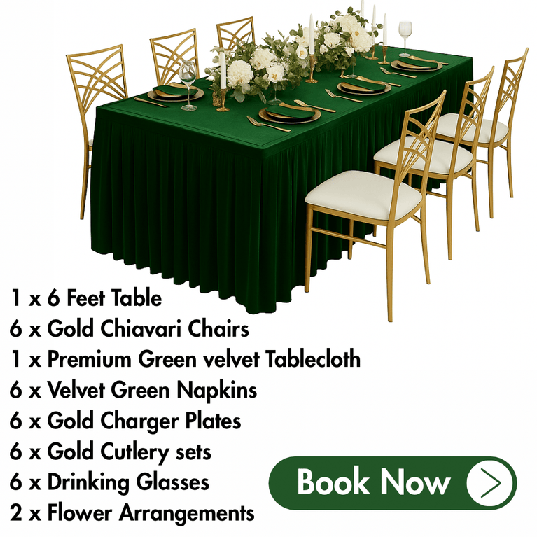 Signature Dining Package – Emerald Edition | MA Party Rental