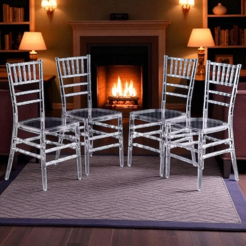 Clear Resin Chiavari Chairs 4-Pack