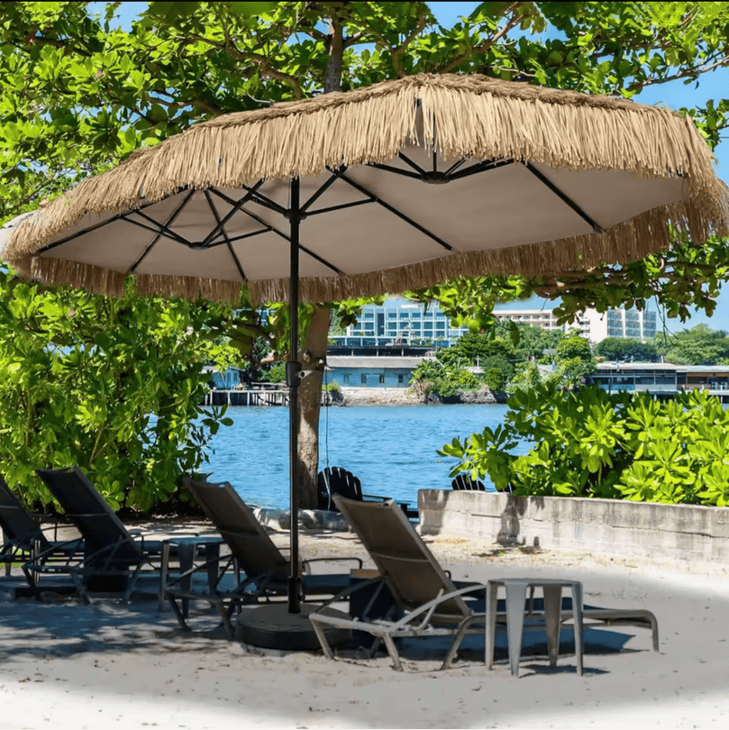 12.3ft Thatch Tiki Outdoor Umbrella for Rent