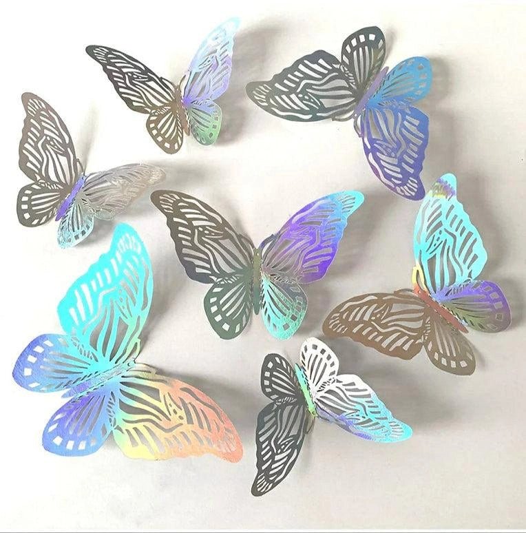 3D Butterfly Craft Wall Decor Stickers 12-Pack