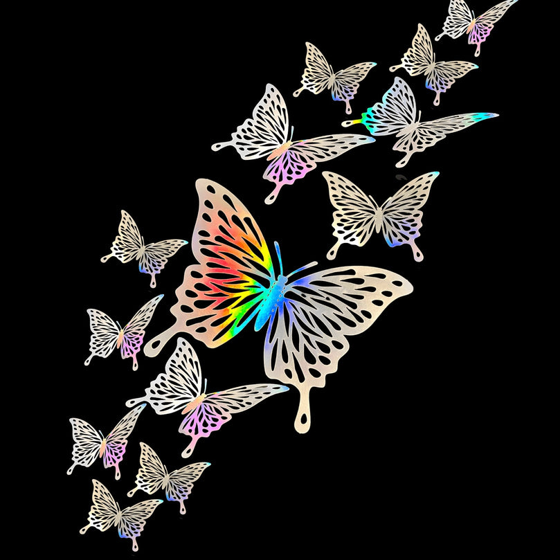 3D Gold Craft Butterflies Kids Room Wall Decor 12-Set