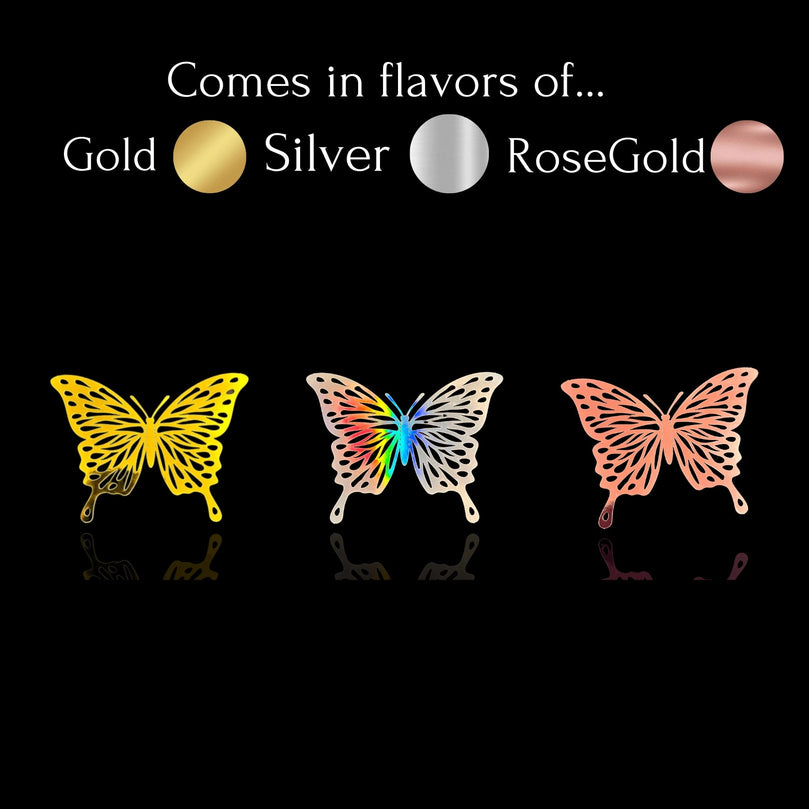 3D Gold Craft Butterflies Kids Room Wall Decor 12-Set