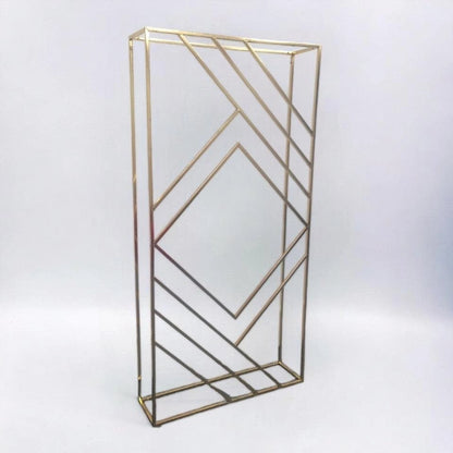 3D Shiny Gold Geometric Wedding Arch Backdrop