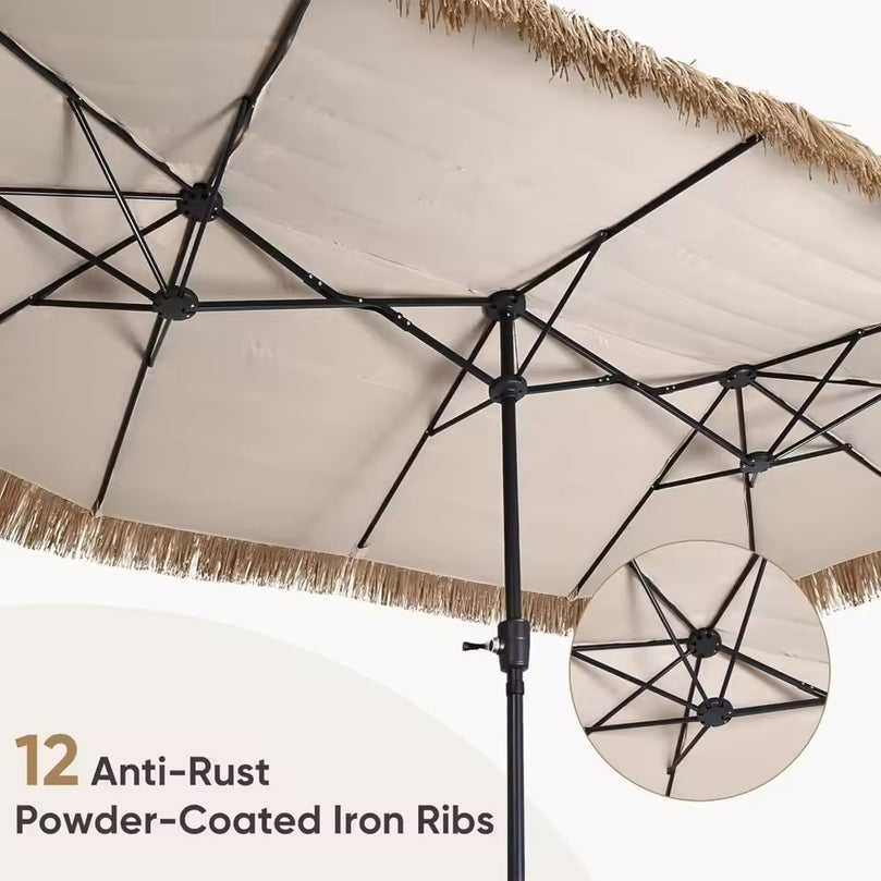 12.3ft Thatch Tiki Outdoor Umbrella for Rent