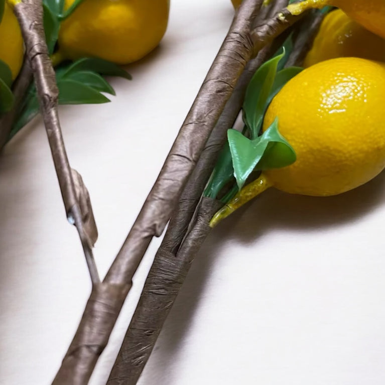 Faux Lemon Branch - Lifelike Imitation Plant Stem For Decor