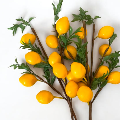 Faux Lemon Branch - Lifelike Imitation Plant Stem For Decor