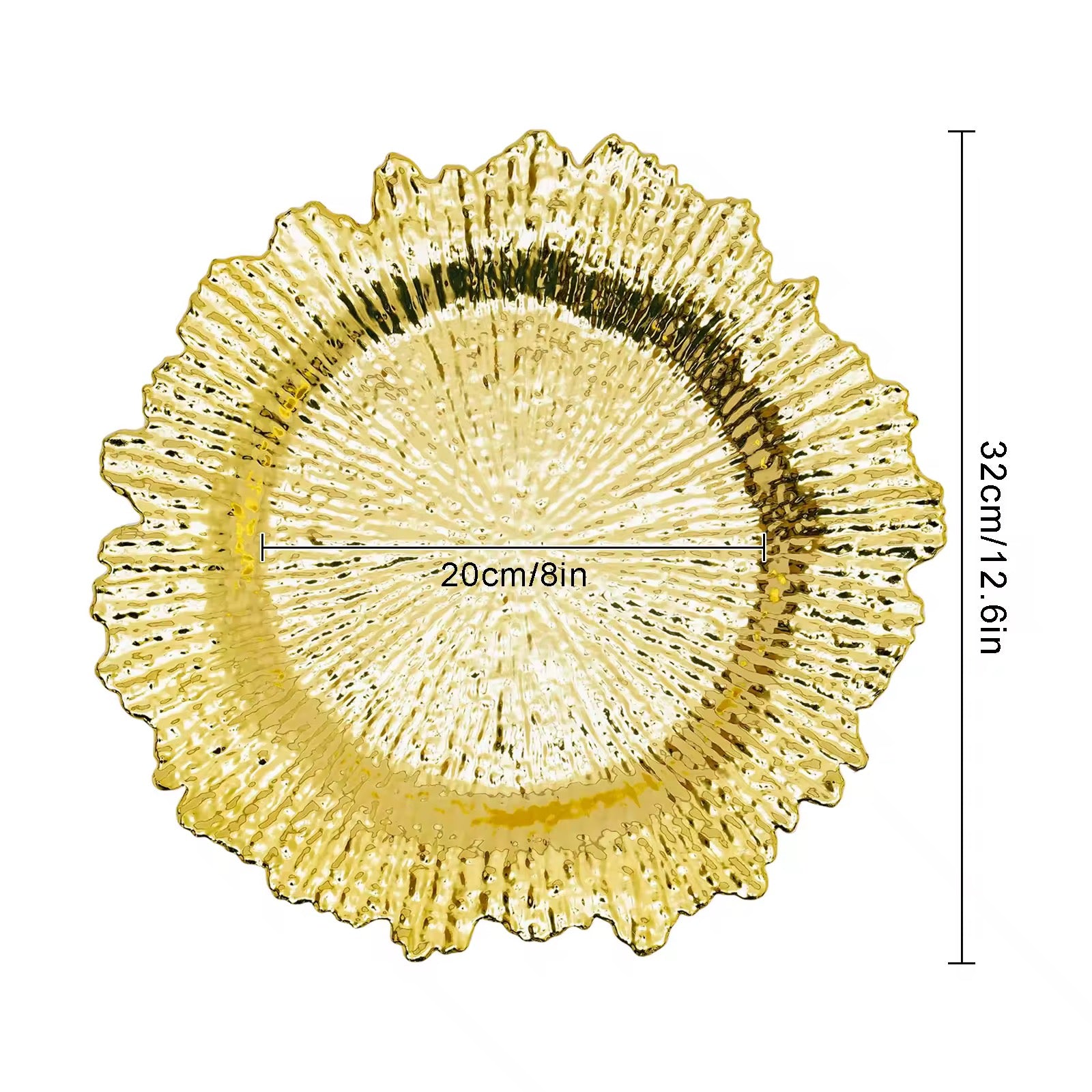 Starburst Gold Charger Plates 12.6 Inch 24-Pack
